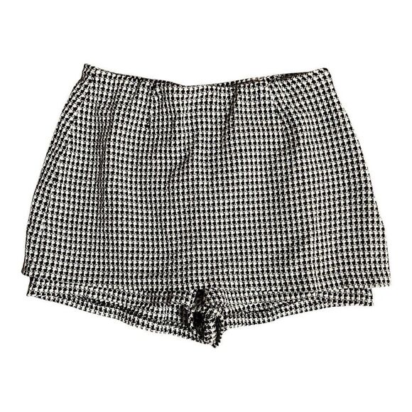 Zara Womens Size L Black White Houndstooth Tweed Skort New - Picture 1 of 3